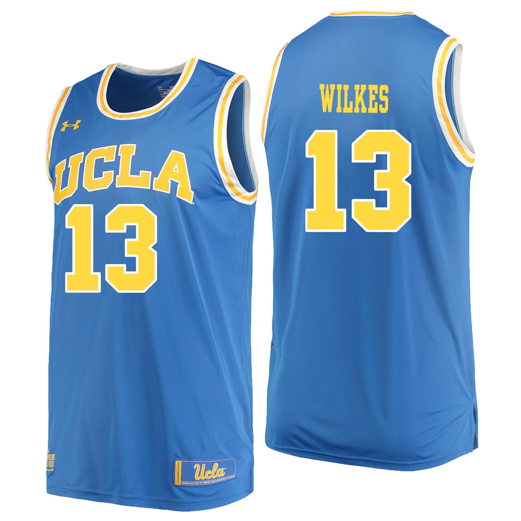 Men UCLA UA 13 Wilkes Light Blue Customized NCAA Jerseys